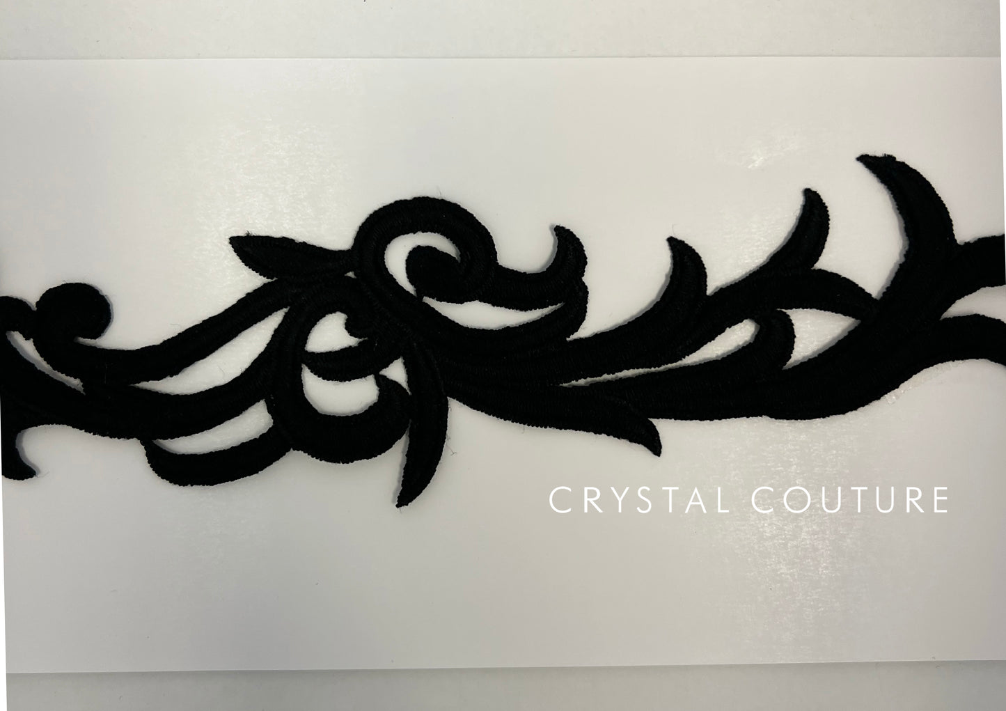 Black Embroidered Vine Applique