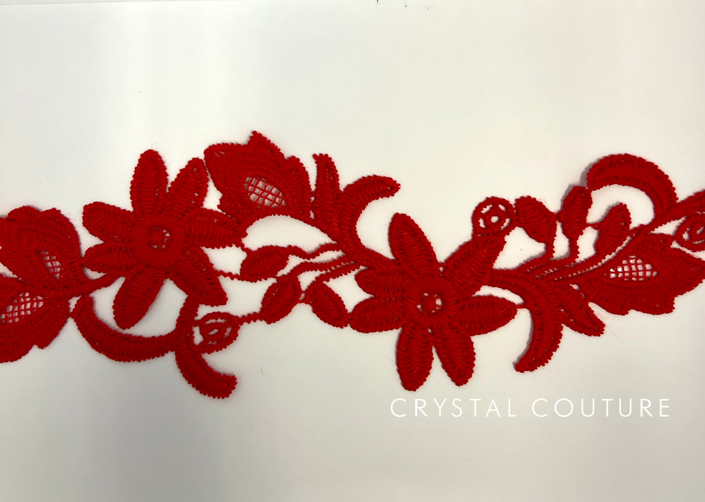 Red Embroidered Floral Applique