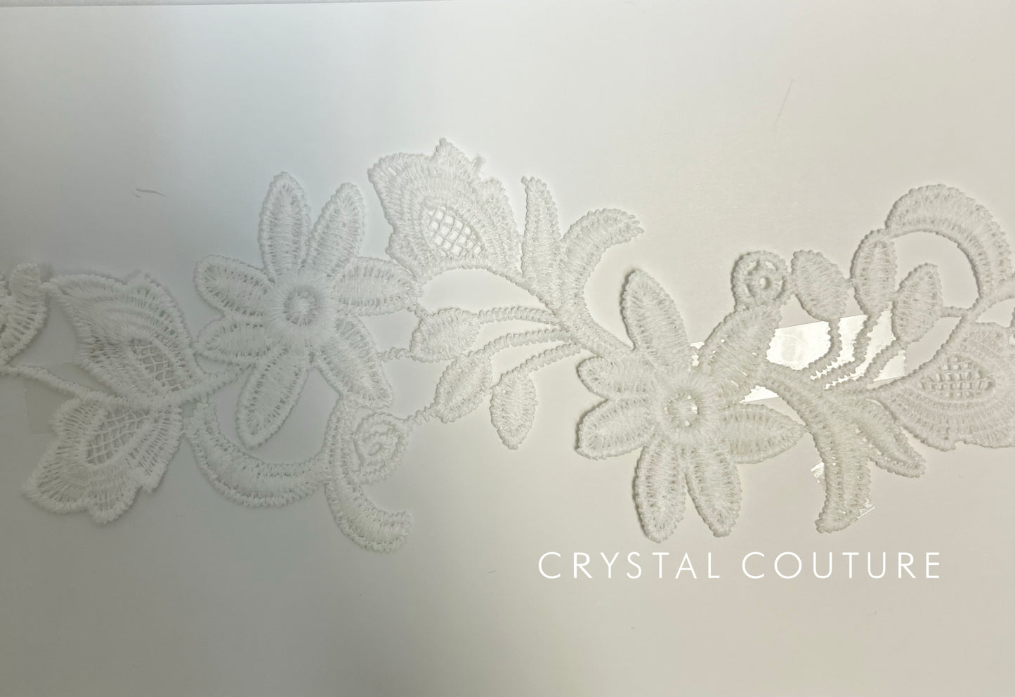 White Embroidered Floral Applique