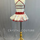 Custom Red, White, & Silver Nurse Leotard with Polka Dot Tulle Back Skirt - Rhinestones