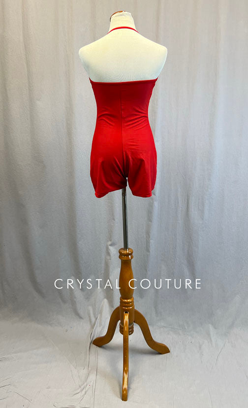Red biketard halter