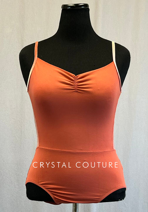 Salmon Camisole Leotard with Velour Back