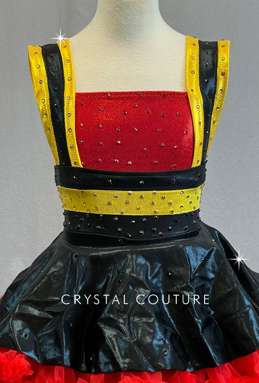 Fire Fighter Top and Skirt with Red Crinoline - Rhinestones