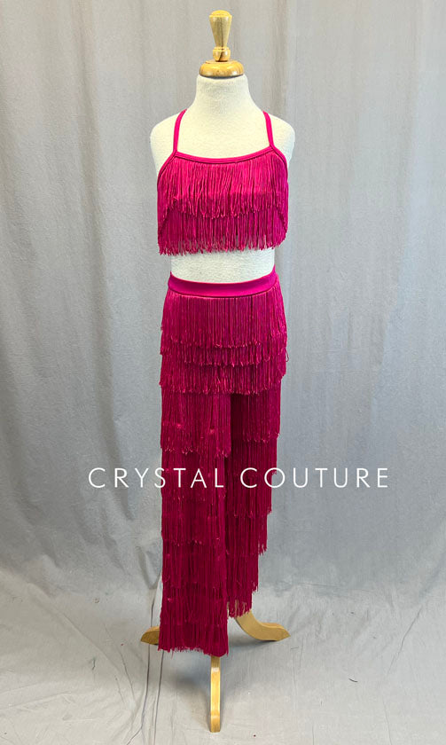 Magenta Fringe Top and Pants