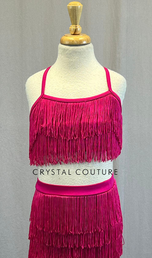 Magenta Fringe Top and Pants