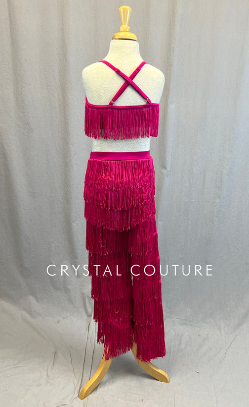 Magenta Fringe Top and Pants