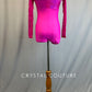 Hot Pink Lycra Leotard with Mesh and Shiny Lycra Accents