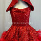 Custom Red Riding Hood Zsa Zsa Dress with Crinoline Skirt - Rhinestones
