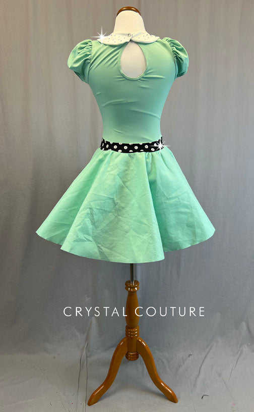 Mint Green 50s Style Poodle Skirt Dress - Rhinestones