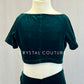 Custom Green Velour Cropped Top and Trunks