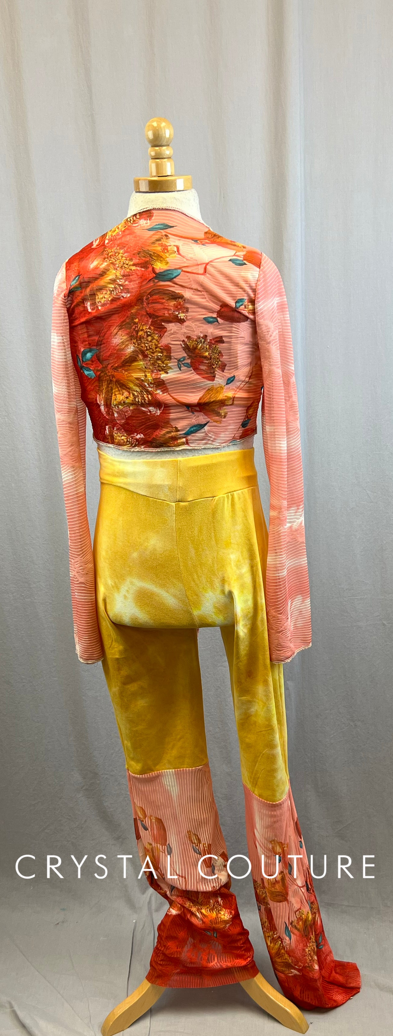 Custom Yellow and Pink Long Sleeve and Pants Three-Piece Set