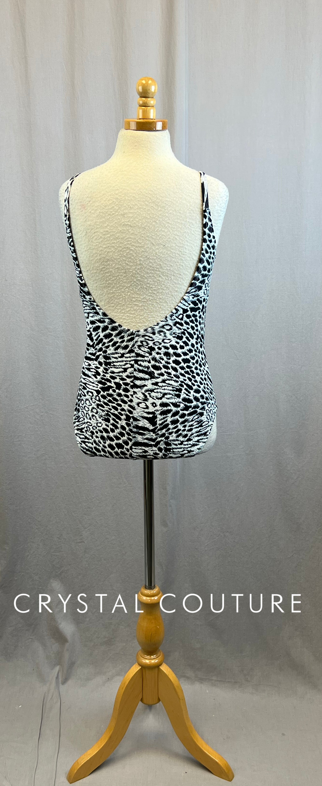 Black, White and Gray Leopard Print Leotard