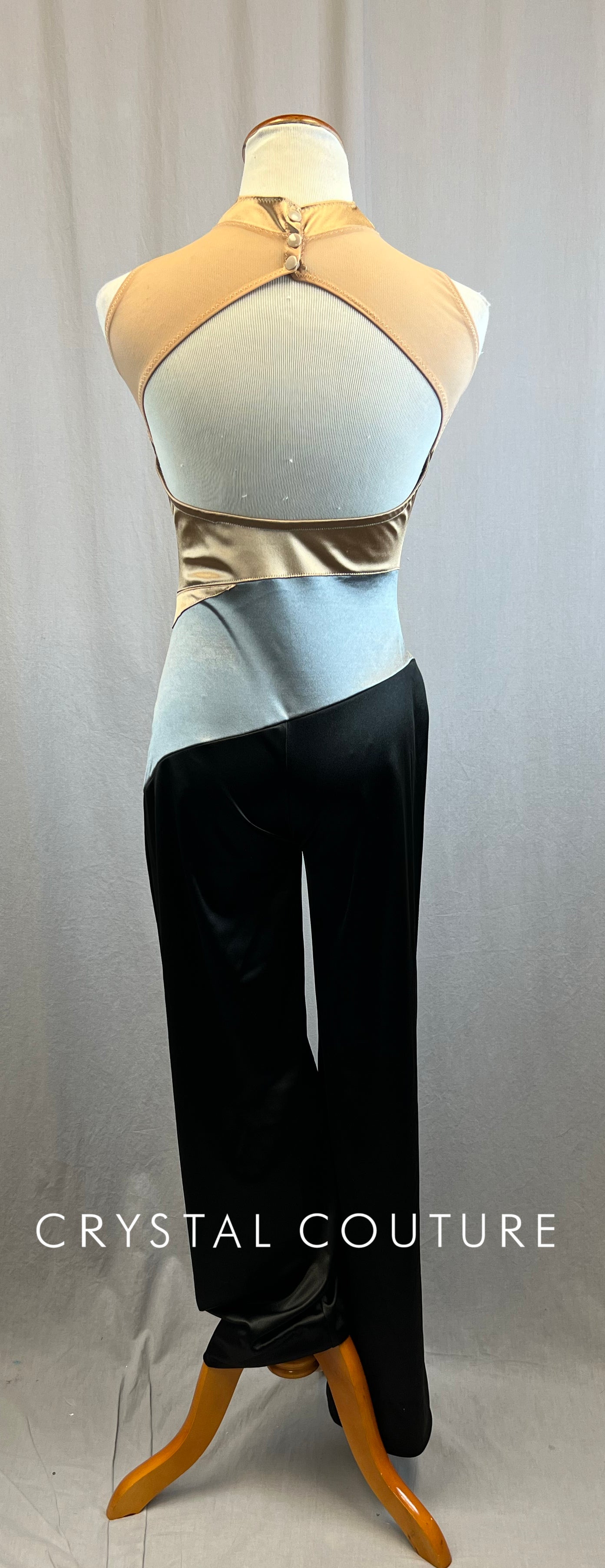 Custom Gold, Gray, and Black Mock Neck Unitard