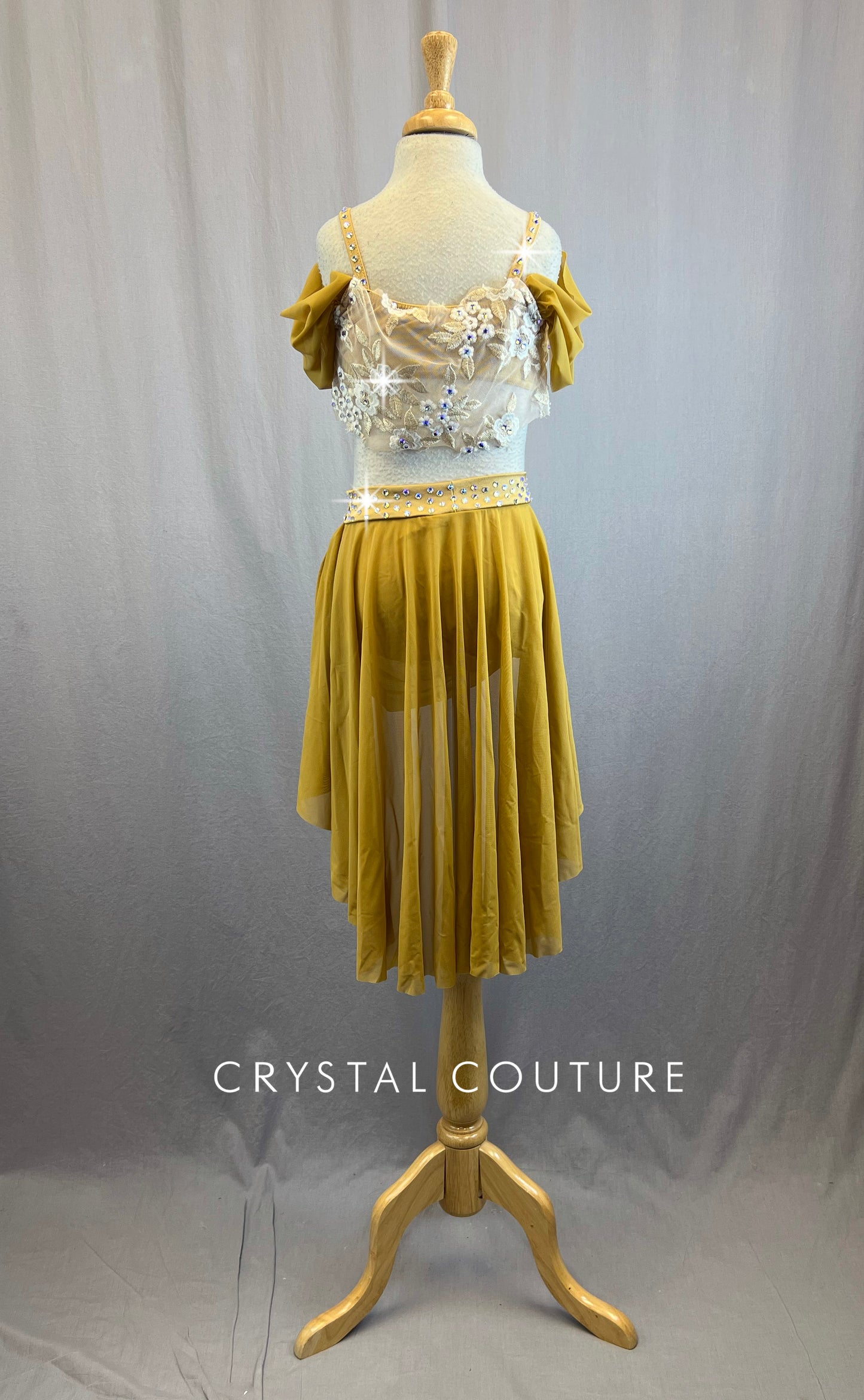 Gold Two Piece Lyrical with Gold Mesh and Ivory and Gold Lace