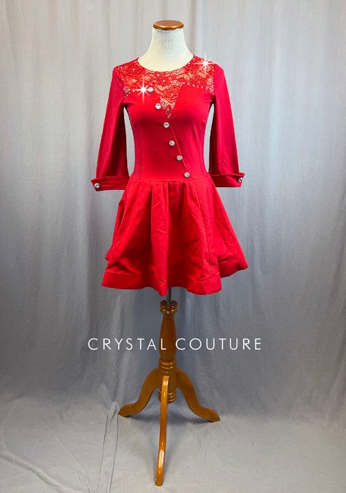 Red Vintage Style Dress with Built In Briefs