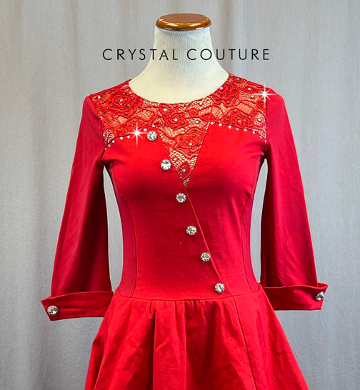 Red Vintage Style Dress with Built In Briefs