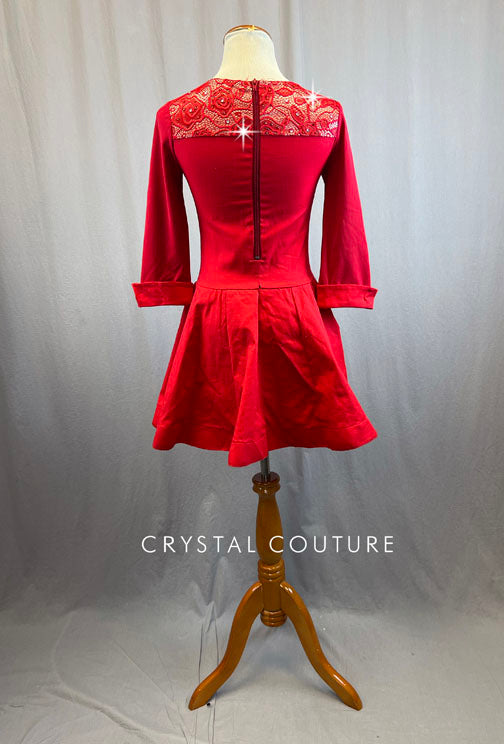 Red Vintage Style Dress with Built In Briefs