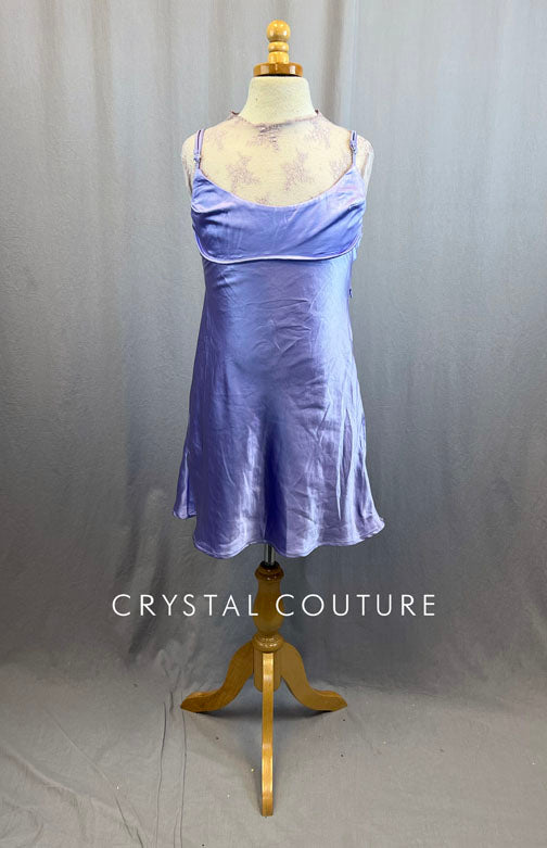 Lavender Silk Dress With Dusty Rose Lace Long Sleeve Shirt Crystal Couture Lavender Silk Dress With Dusty Rose Lace Long Sleeve Shirt Crystal Couture