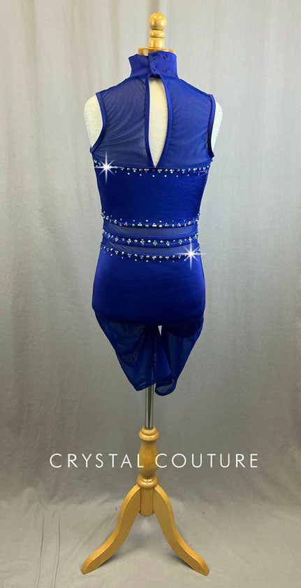 Deep Purple Biketard With Mesh Cutouts