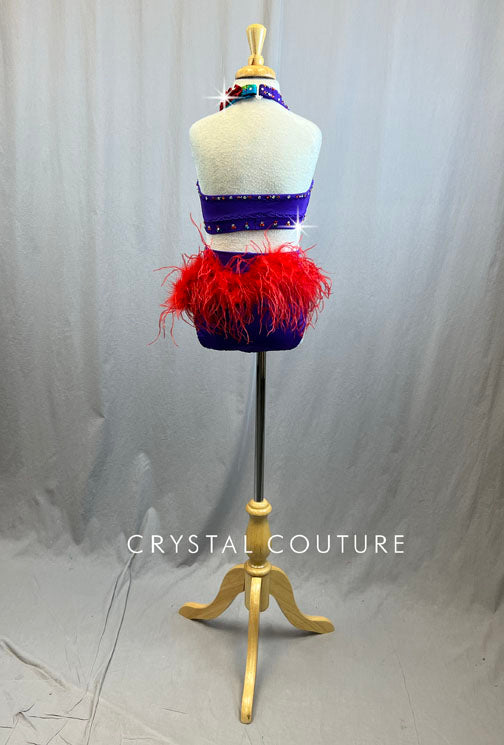 Custom Purple, Red, Multicolor two piece - Rhinestones