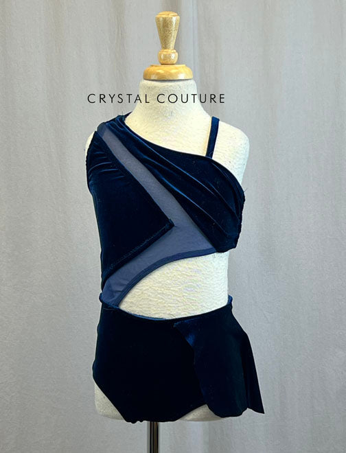 Custom Velvet Navy Cutout Leotard