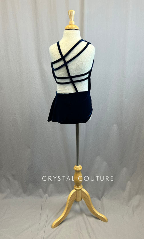 Custom Velvet Navy Cutout Leotard