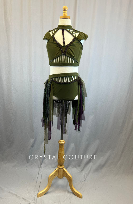 Custom Olive Green and Plum Two Piece