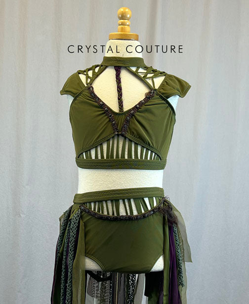 Custom Olive Green and Plum Two Piece
