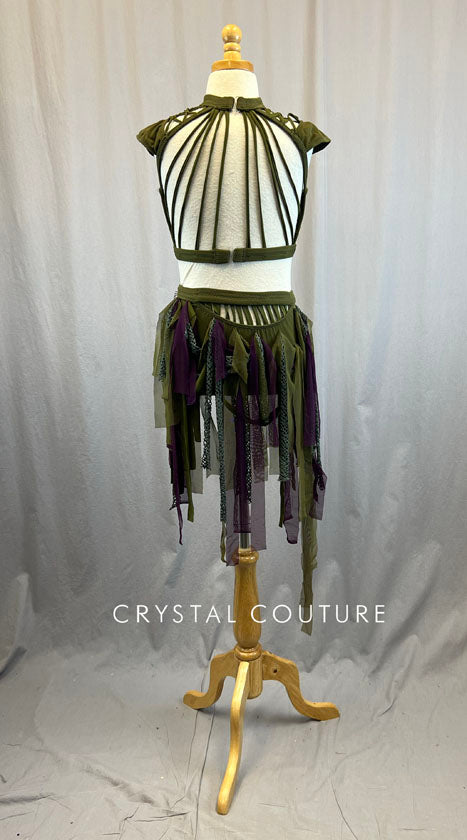 Custom Olive Green and Plum Two Piece