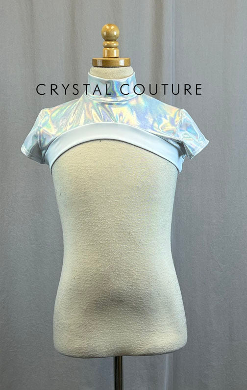 Metallic White Crop Shrug