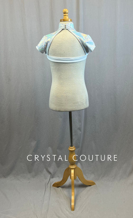 Metallic White Crop Shrug