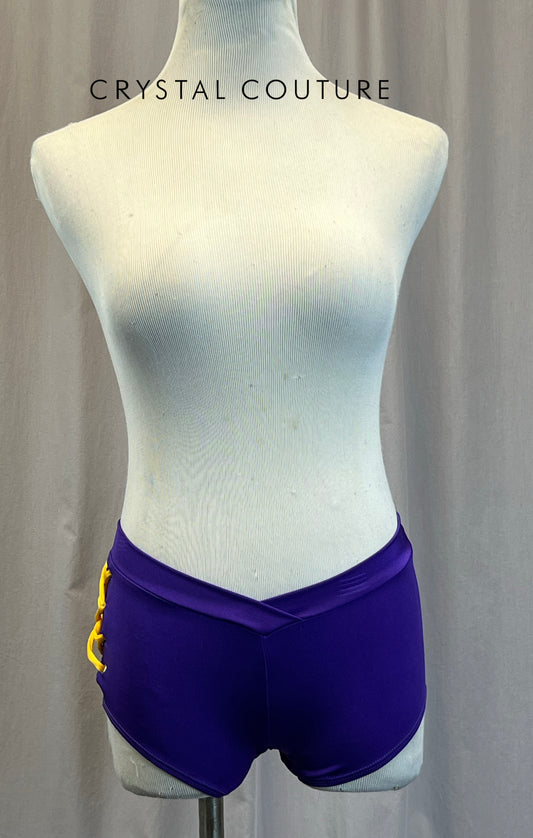 *Brand New* Purple Shorts with Yellow Accents