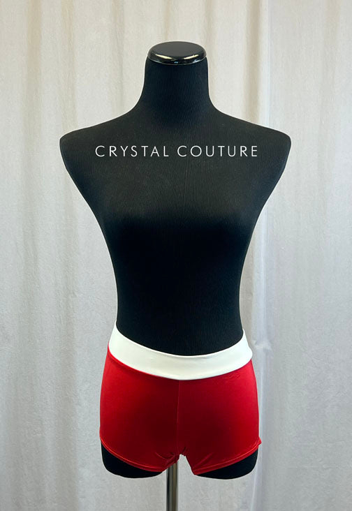 Red Short with White Trim Waistband