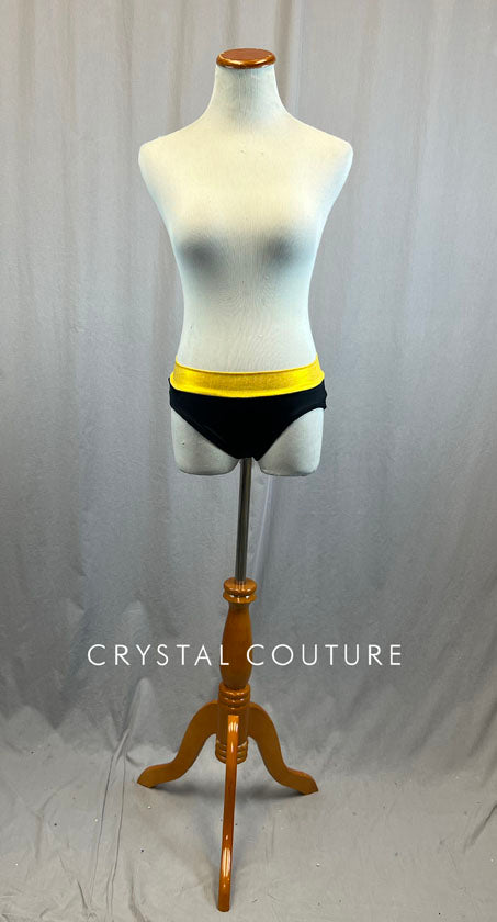 Black Brief with Metallic Yellow Waistband