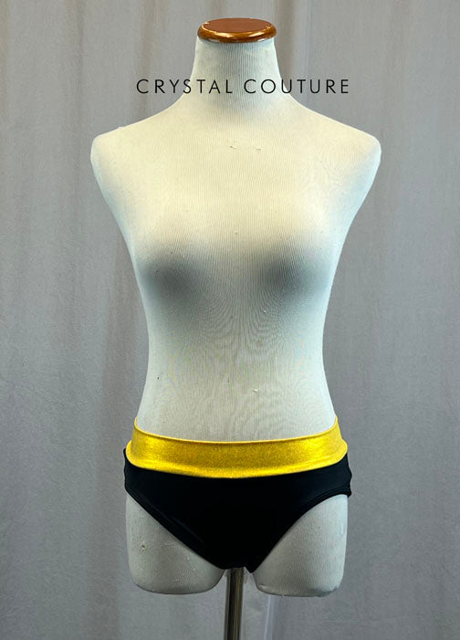 Black Brief with Metallic Yellow Waistband