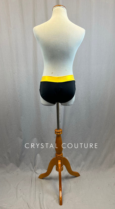 Black Brief with Metallic Yellow Waistband