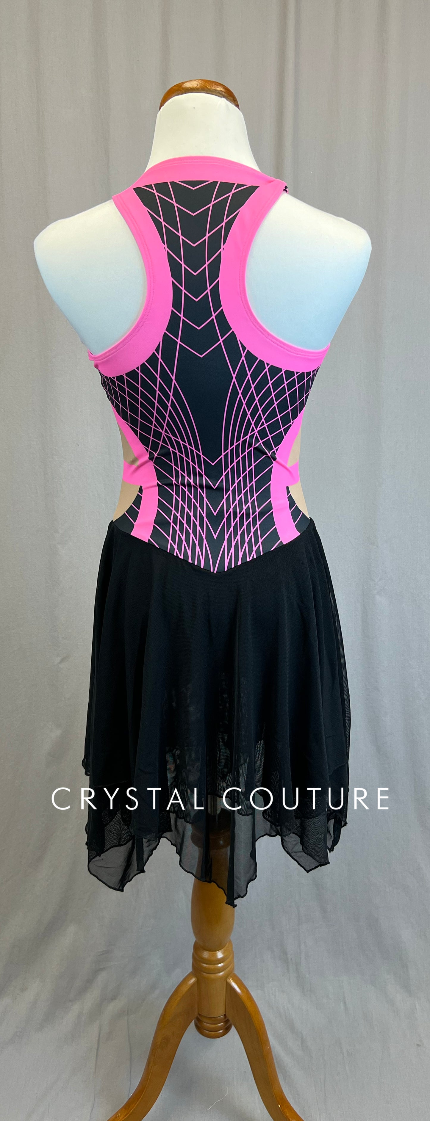 *Brand New* Black and Pink Geometric Skater Dress