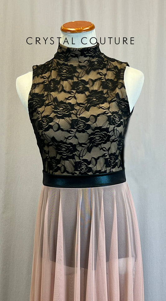 *Brand New* Black Lace and Rose Mesh Dress
