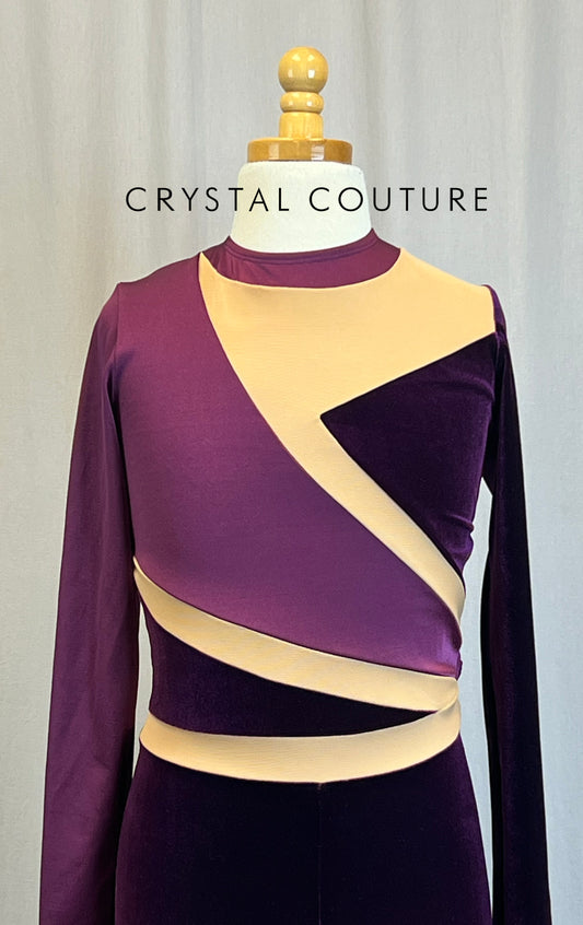 *Brand New* Plum/Purple Long Sleeve Geometric Unitard