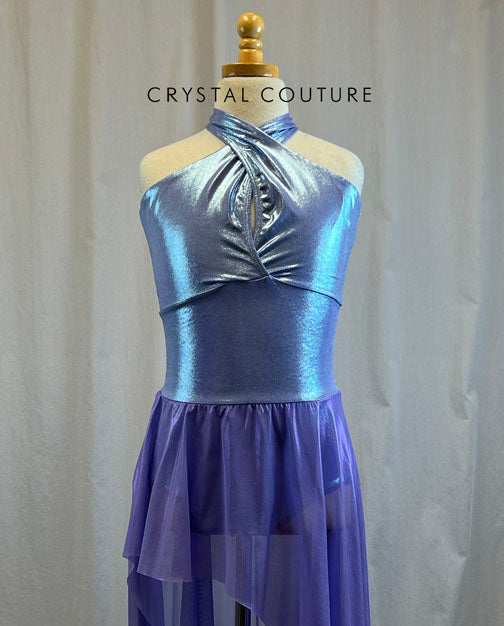 *Brand New* Lavender Metallic Leotard with Metallic Mesh Long Skirt