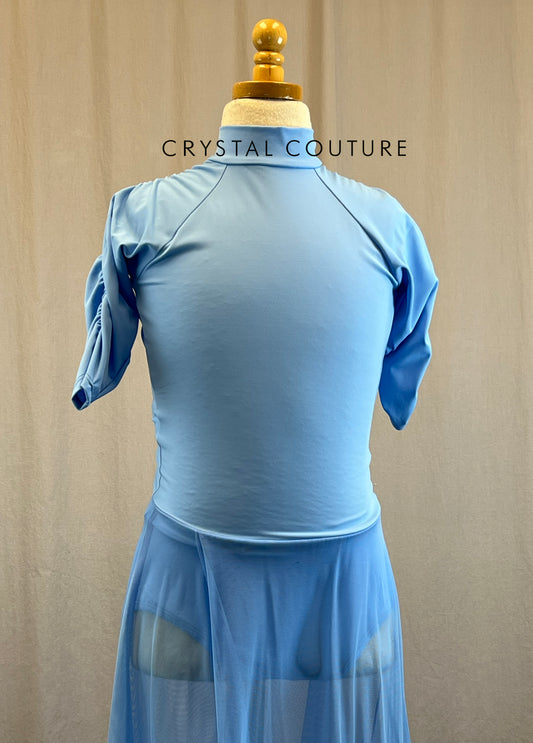 *Brand New* Sky Blue Long Dress with Lycra Leotard and Long Mesh Skirt
