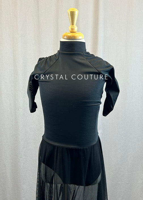 *Brand New* Black Long Dress with Lycra Leotard and Long Mesh Skirt