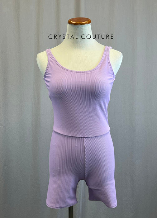 *Brand New* Lavender Ribbed Lycra Biketard
