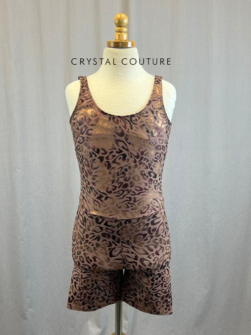 *Brand New* Mauve Cheetah Lycra Biketard