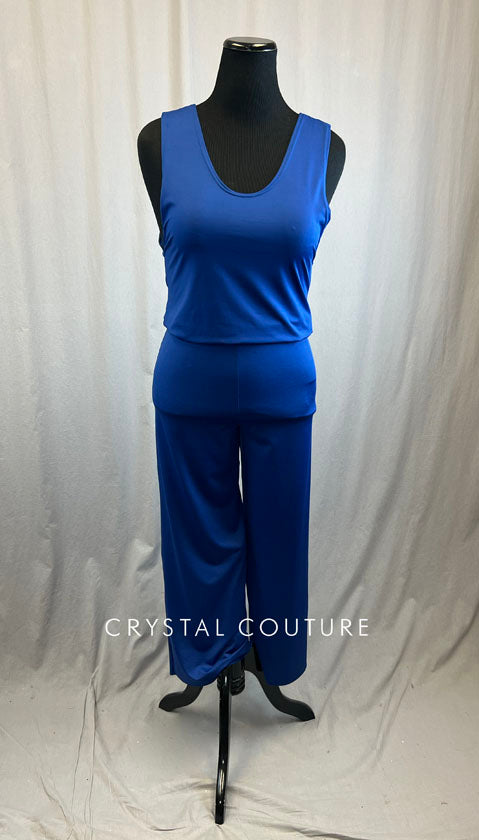 *Brand New* Royal Blue Baggy Tank Top Jumpsuit with Loose Wide Leg