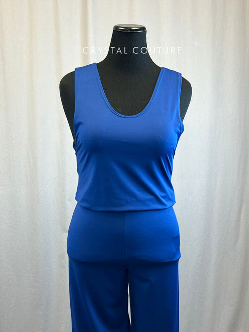 *Brand New* Royal Blue Baggy Tank Top Jumpsuit with Loose Wide Leg