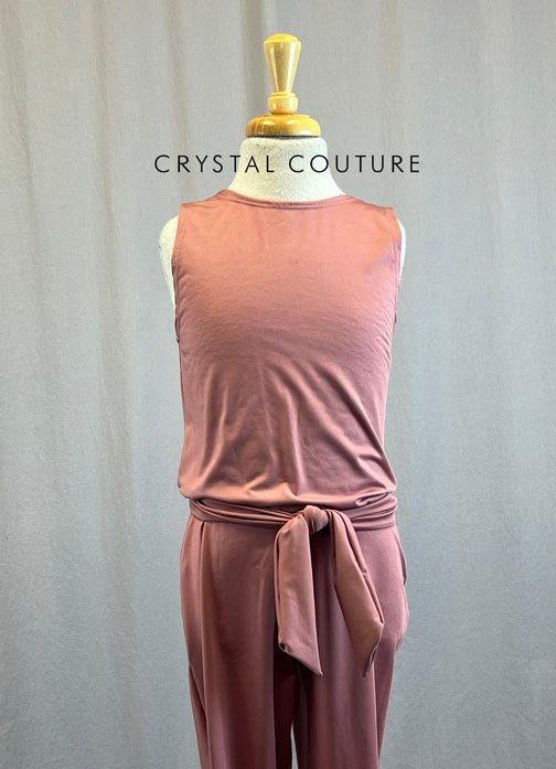 *Brand New* Mauve Jogger Jumpsuit with Tie Belt