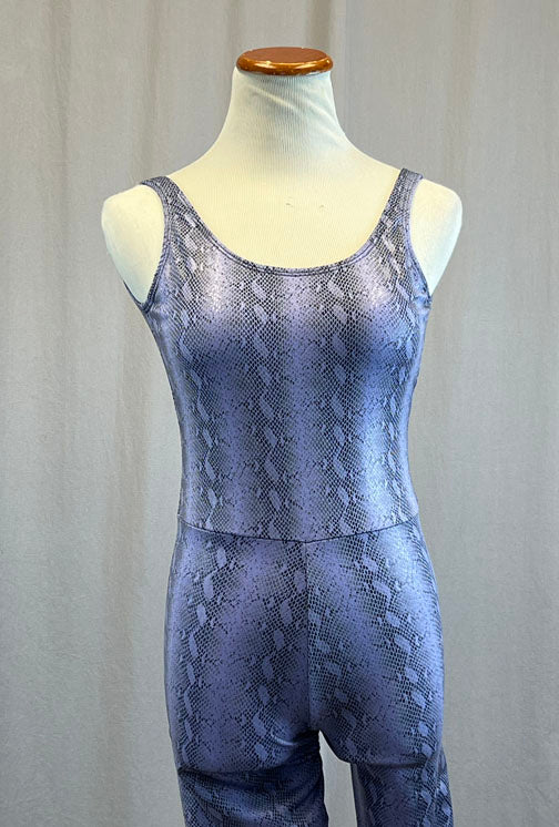 *Brand New* Purple and Black Snakeskin Unitard