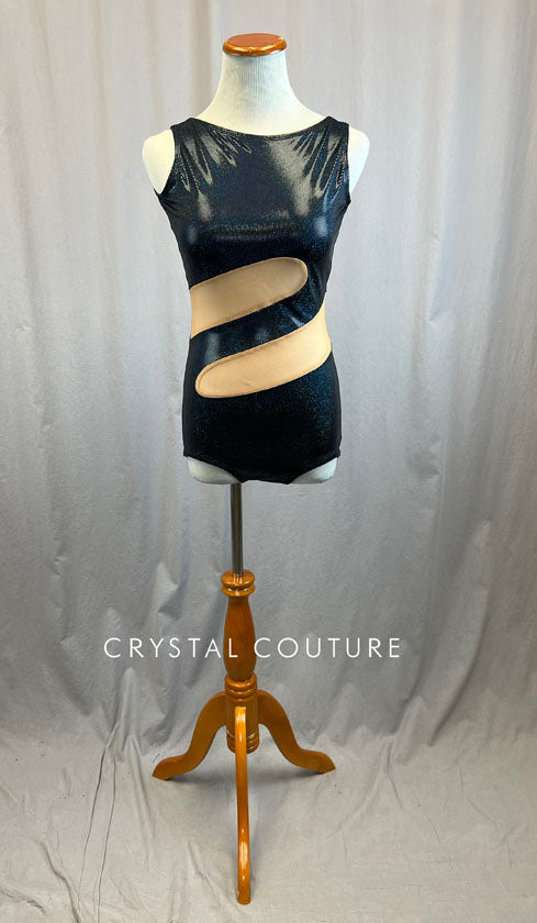 *Brand New* Black Metallic Leotard with Mesh Inserts