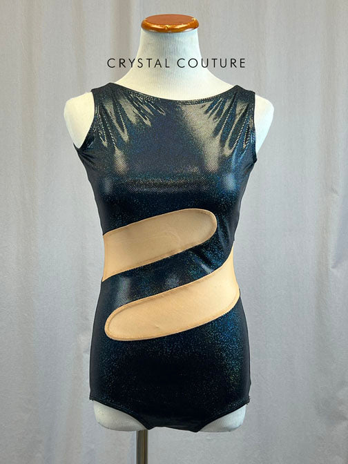*Brand New* Black Metallic Leotard with Mesh Inserts